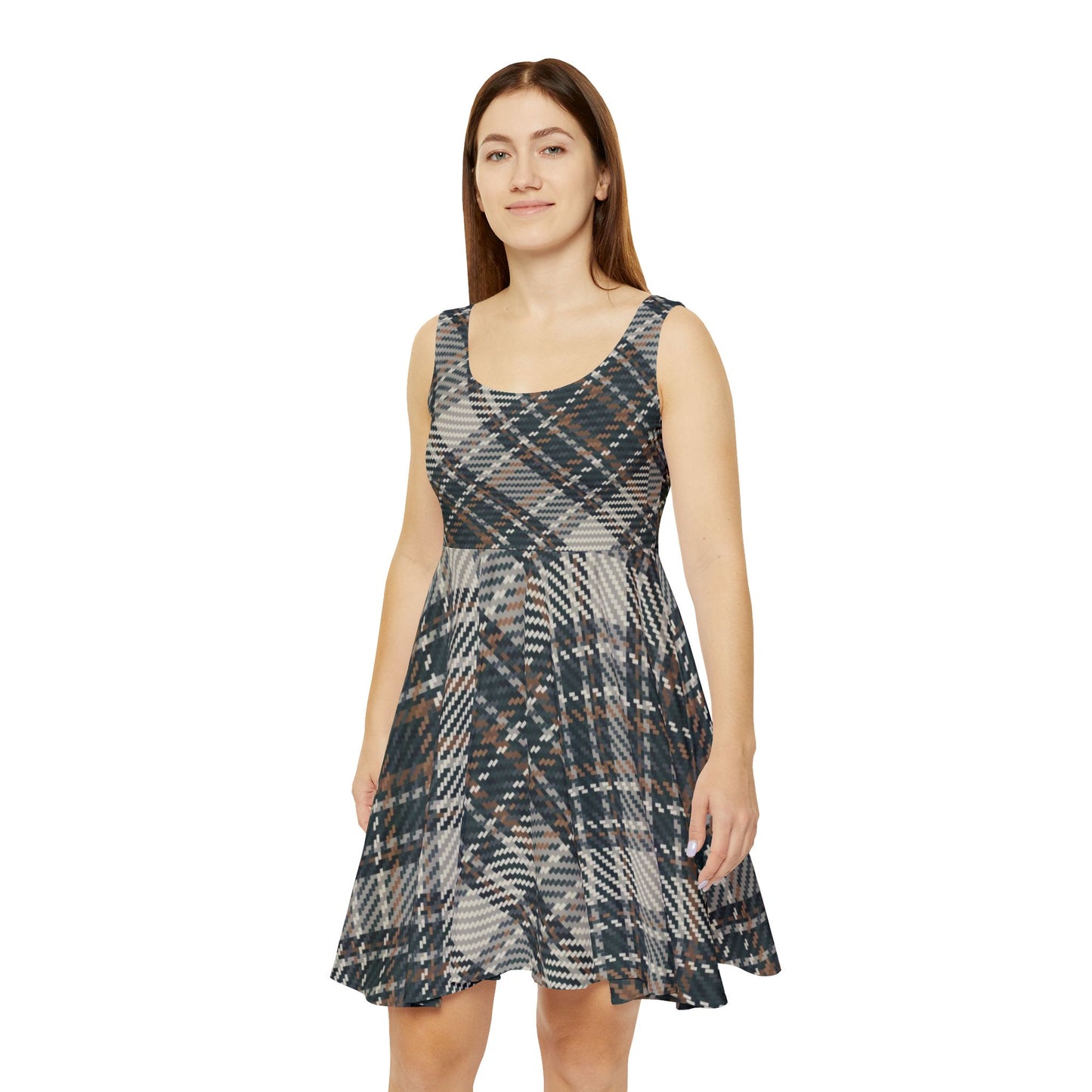 Plaid Women's Skater Dress - Stylish Casual Attire for Spring & Summer