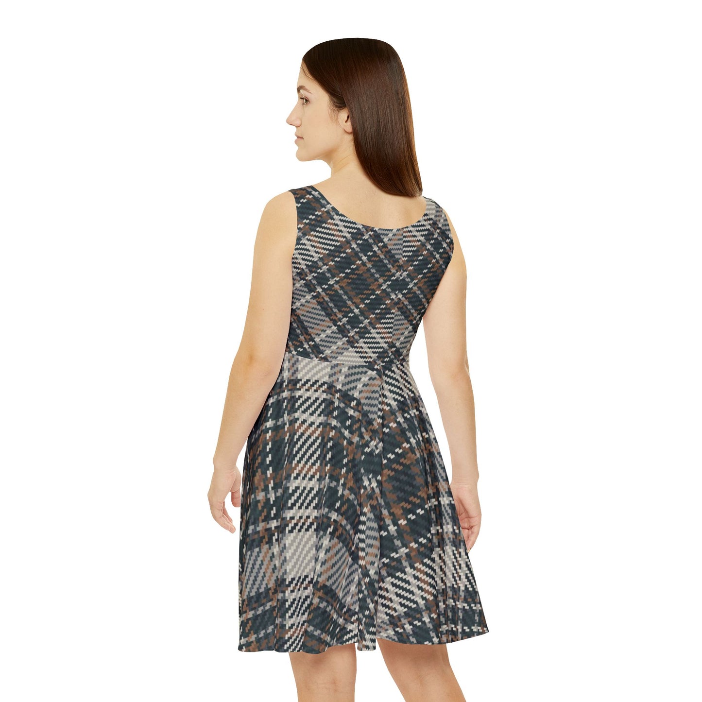 Plaid Women's Skater Dress - Stylish Casual Attire for Spring & Summer
