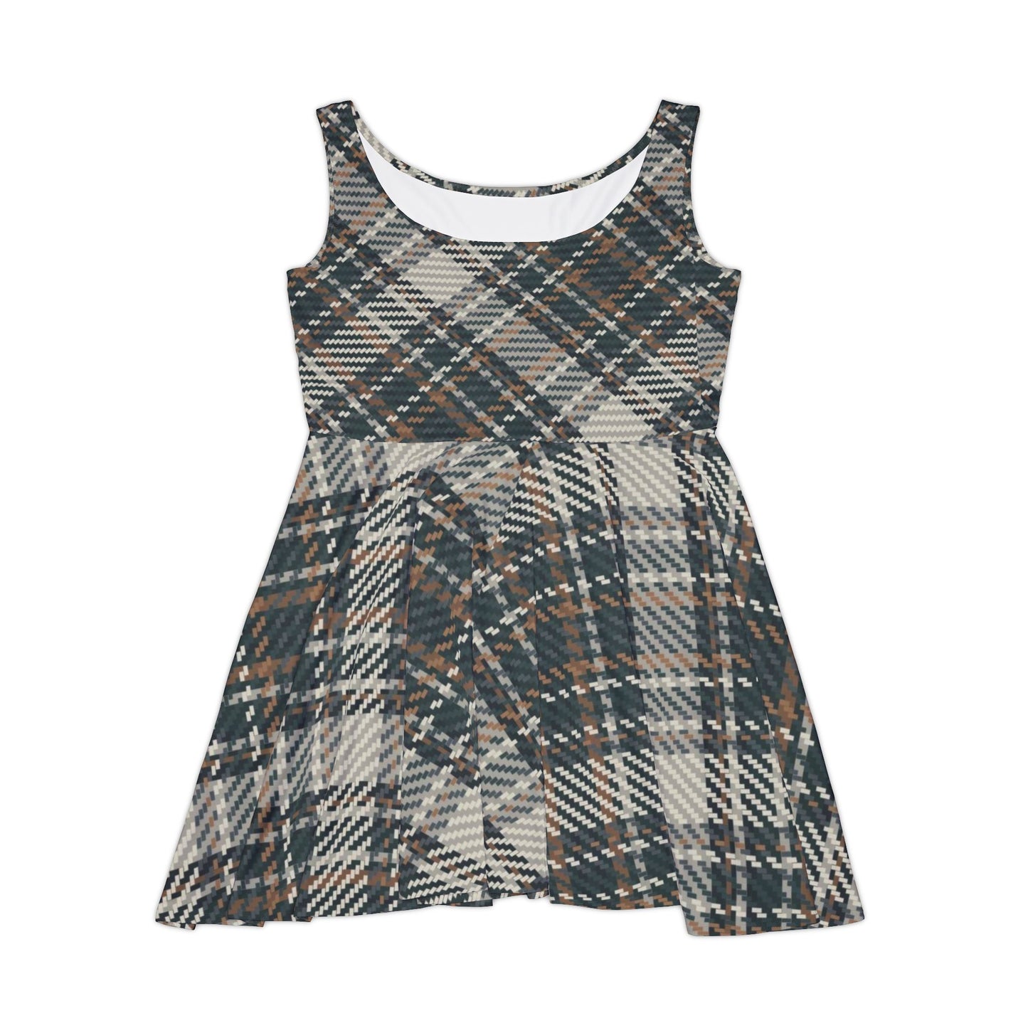 Plaid Women's Skater Dress - Stylish Casual Attire for Spring & Summer