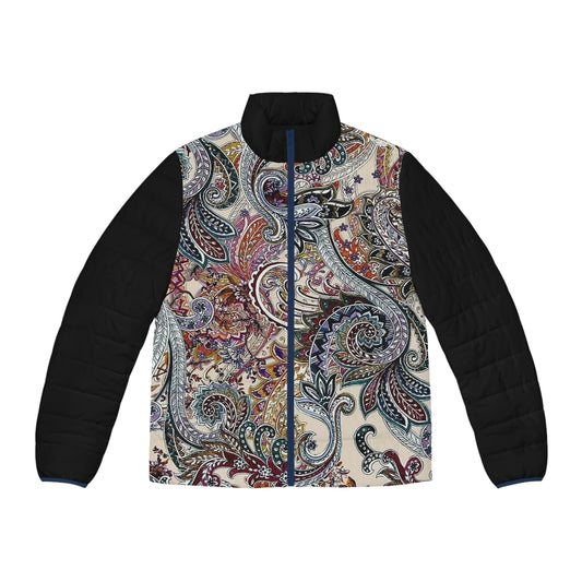 Dune Alder Stylish Men's Puffer Jacket with Colorful Paisley Design